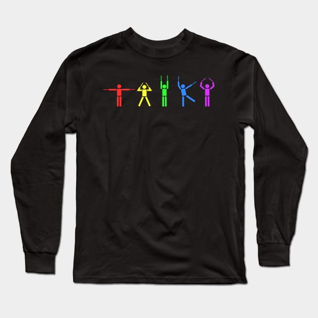 Taiko People rainbow Long Sleeve T-Shirt by Austin Taiko